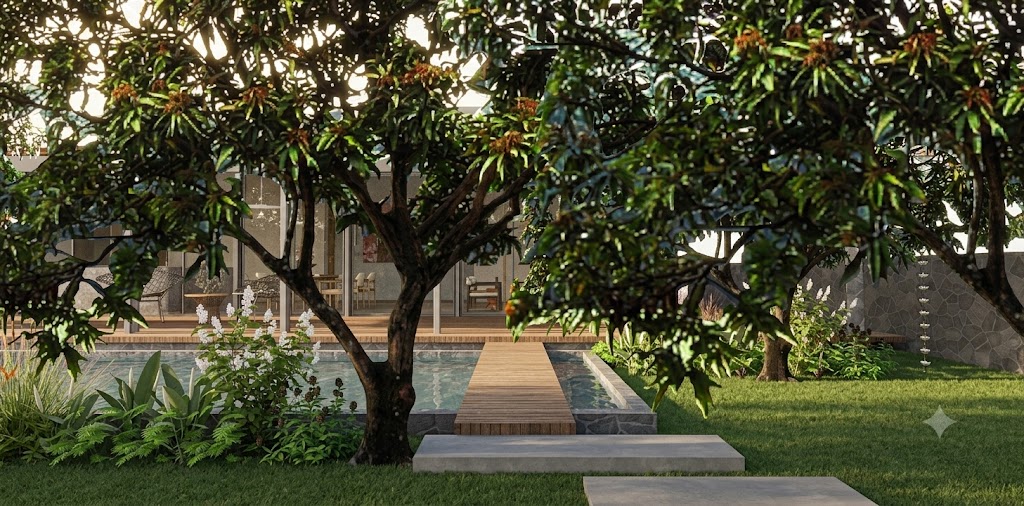 Tree-lined approach in the Villa 29 landscape concept